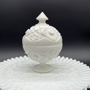 McKee milk glass candy dish